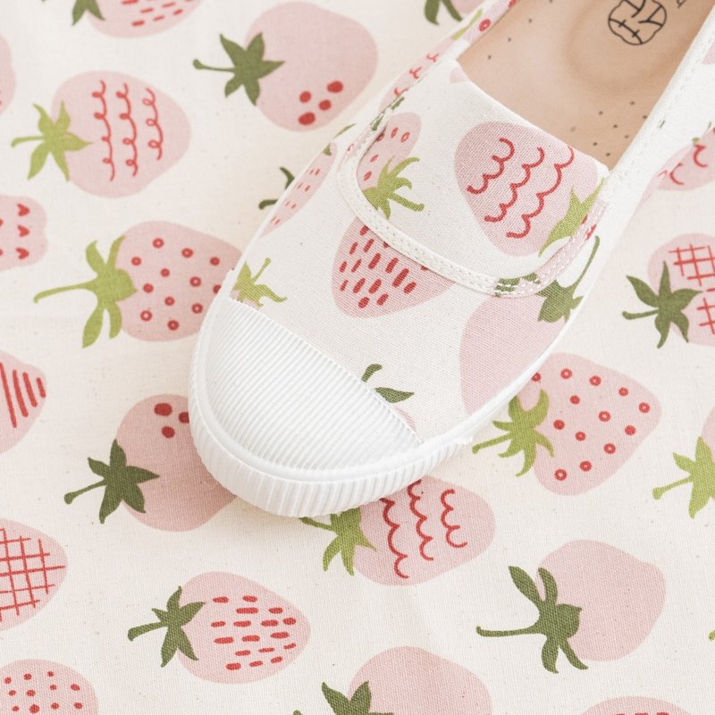 HC1211【京都手作】甜蜜士多啤梨煉奶懶人鞋【日本製限量布】