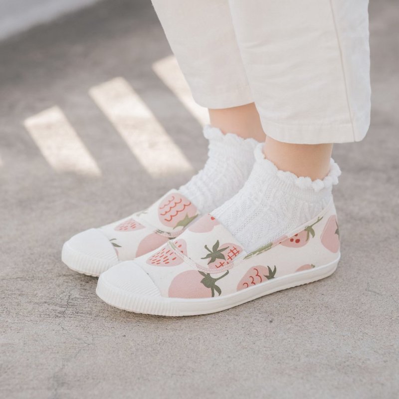 HC1211【京都手作】甜蜜士多啤梨煉奶懶人鞋【日本製限量布】