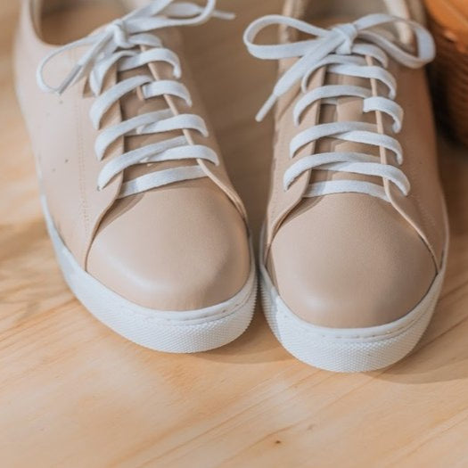 SC1023【可個人訂製】全真皮防水抗污升級版休閒鞋 奶茶