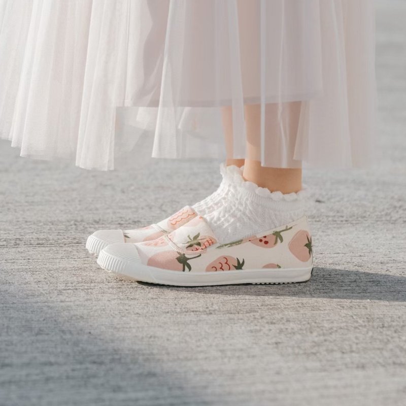 HC1211【京都手作】甜蜜士多啤梨煉奶懶人鞋【日本製限量布】