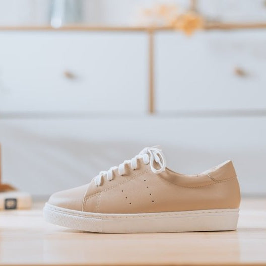 SC1023【可個人訂製】全真皮防水抗污升級版休閒鞋 奶茶