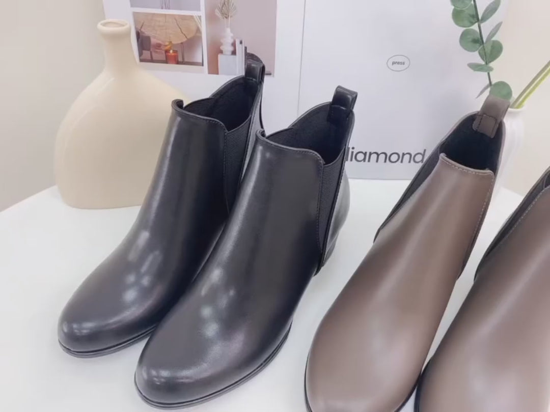 ER1288 簡約素面粗跟短靴 (此款版型偏小, 建議選大一碼)