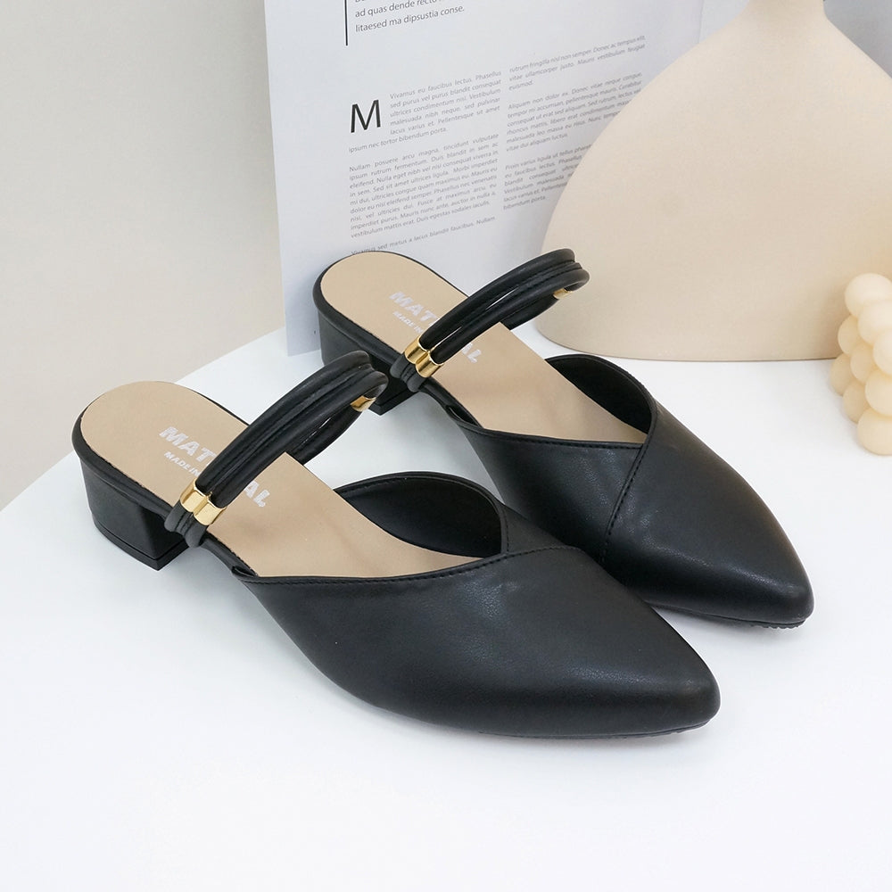 ER1182 顯瘦V切口2WAY粗跟鞋(此款版型偏小, 建議選大一碼)