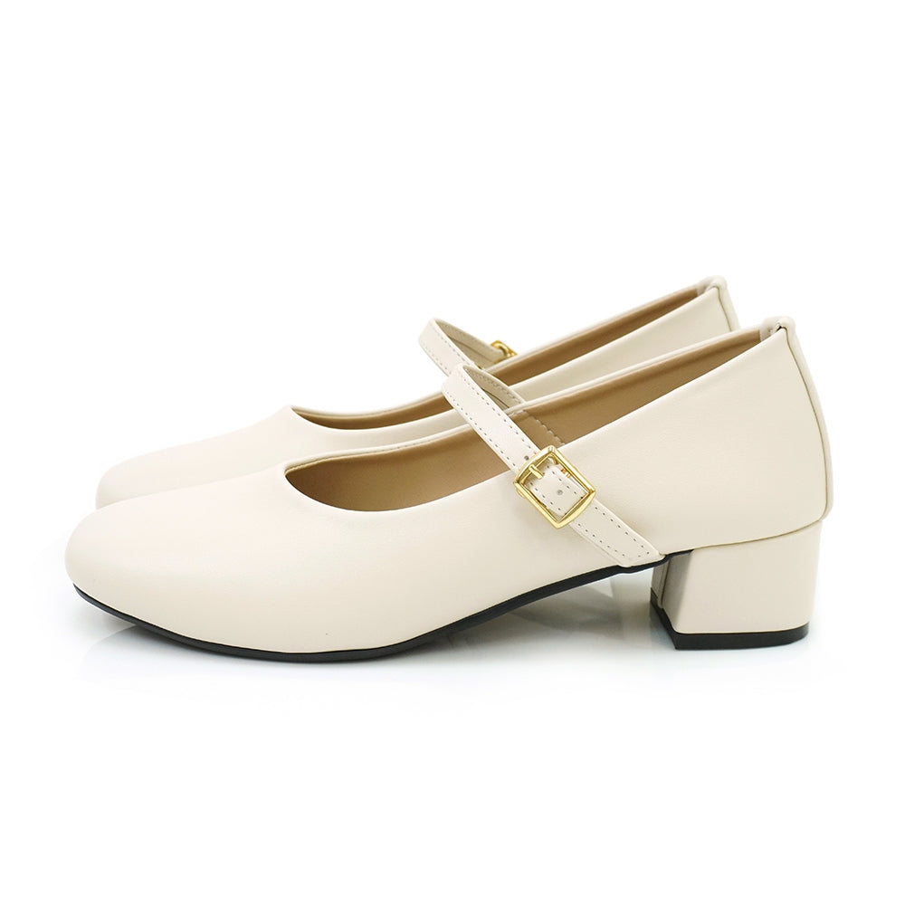 ER1215 法式優雅瑪莉珍粗跟鞋