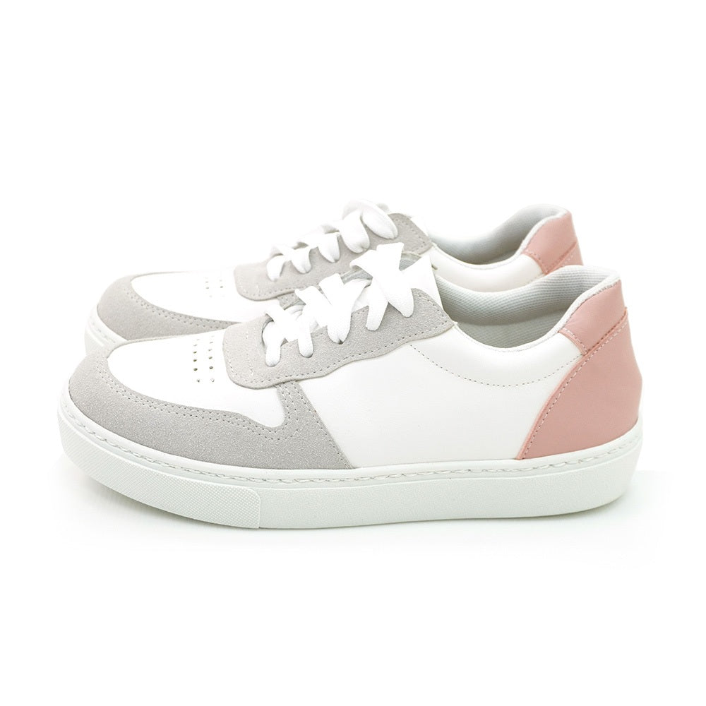 ER1243 軟皮革撞色平底休閒鞋【防潑水】(此款版型偏小，建議選大一碼)