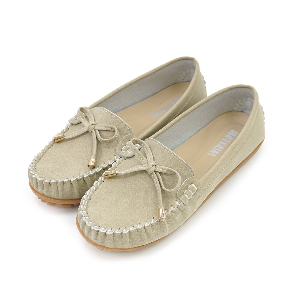 ER1276 蝴蝶結手工縫線莫卡辛平底鞋