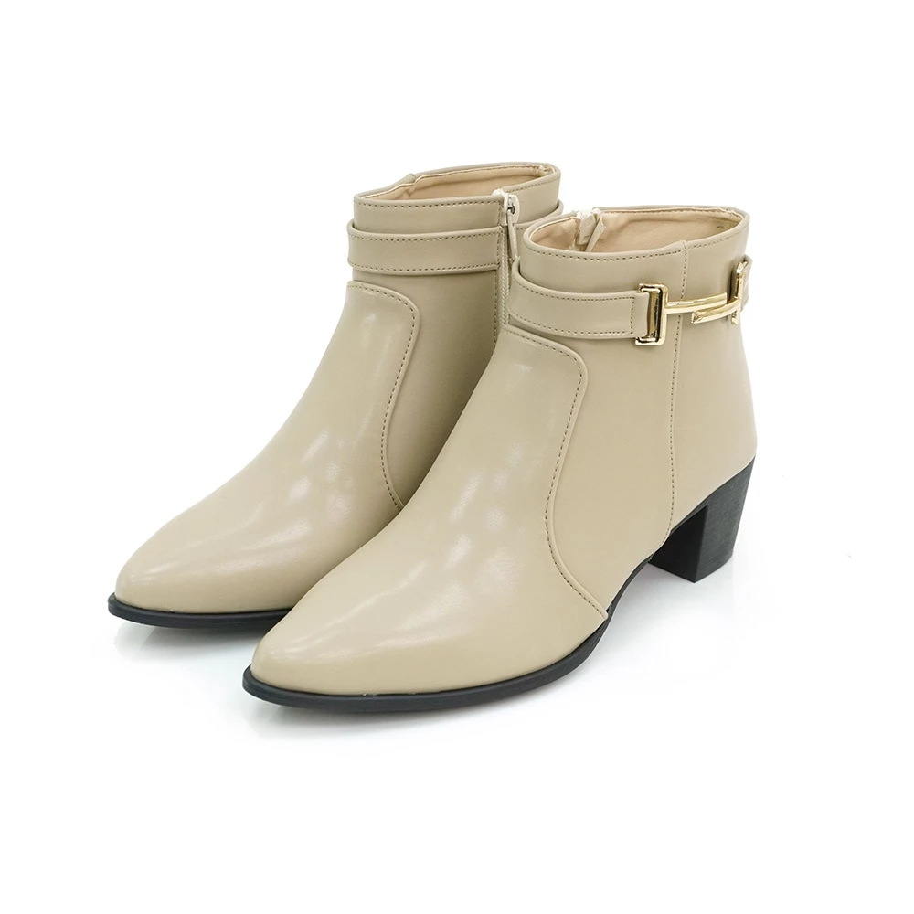 ER1289 側釦飾粗跟短靴 (此款版型偏小, 建議選大一碼)