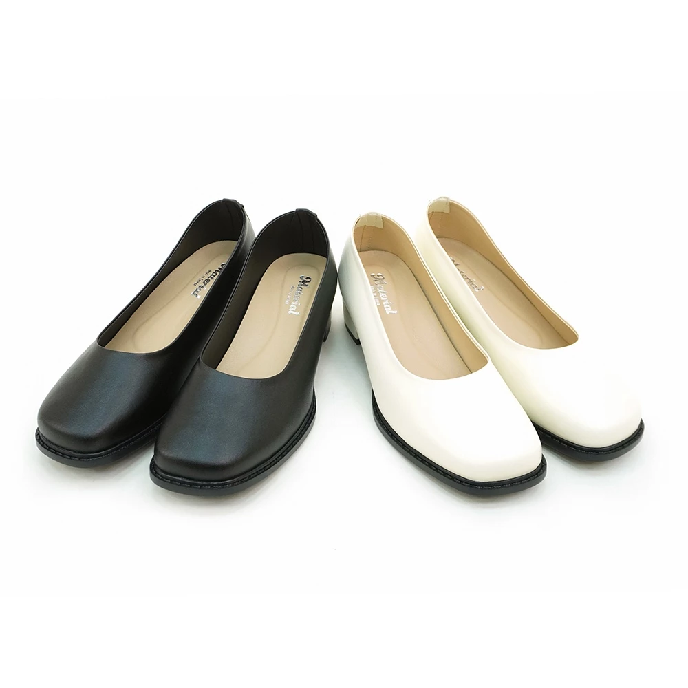 ER1291 微方頭素面粗跟鞋(此款版型偏小, 建議選大一碼)