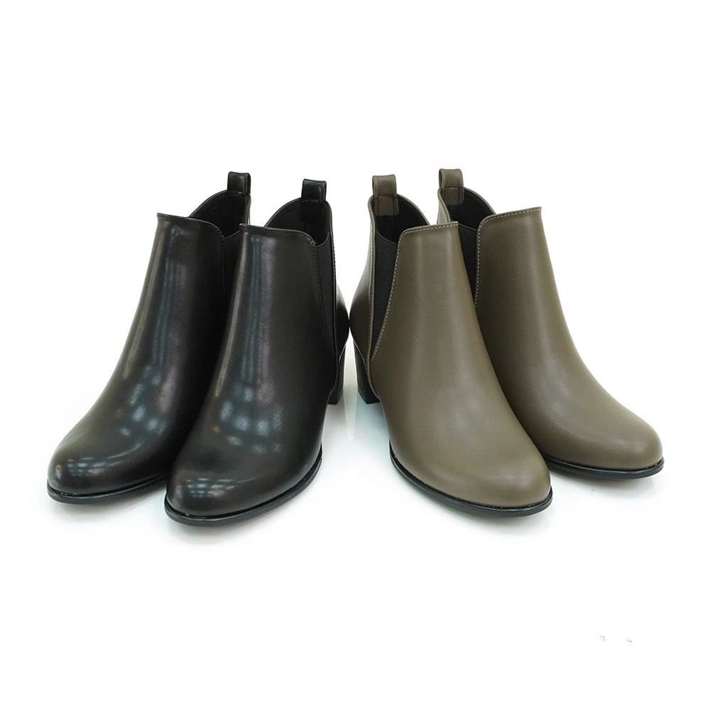 ER1288 簡約素面粗跟短靴 (此款版型偏小, 建議選大一碼)