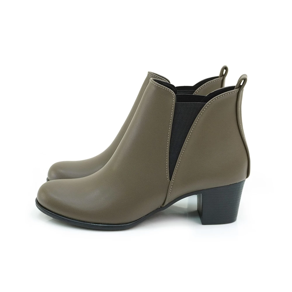 ER1288 簡約素面粗跟短靴 (此款版型偏小, 建議選大一碼)