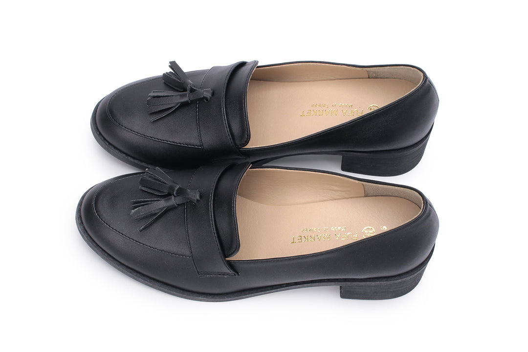 W2107 知性流蘇粗跟樂福鞋-