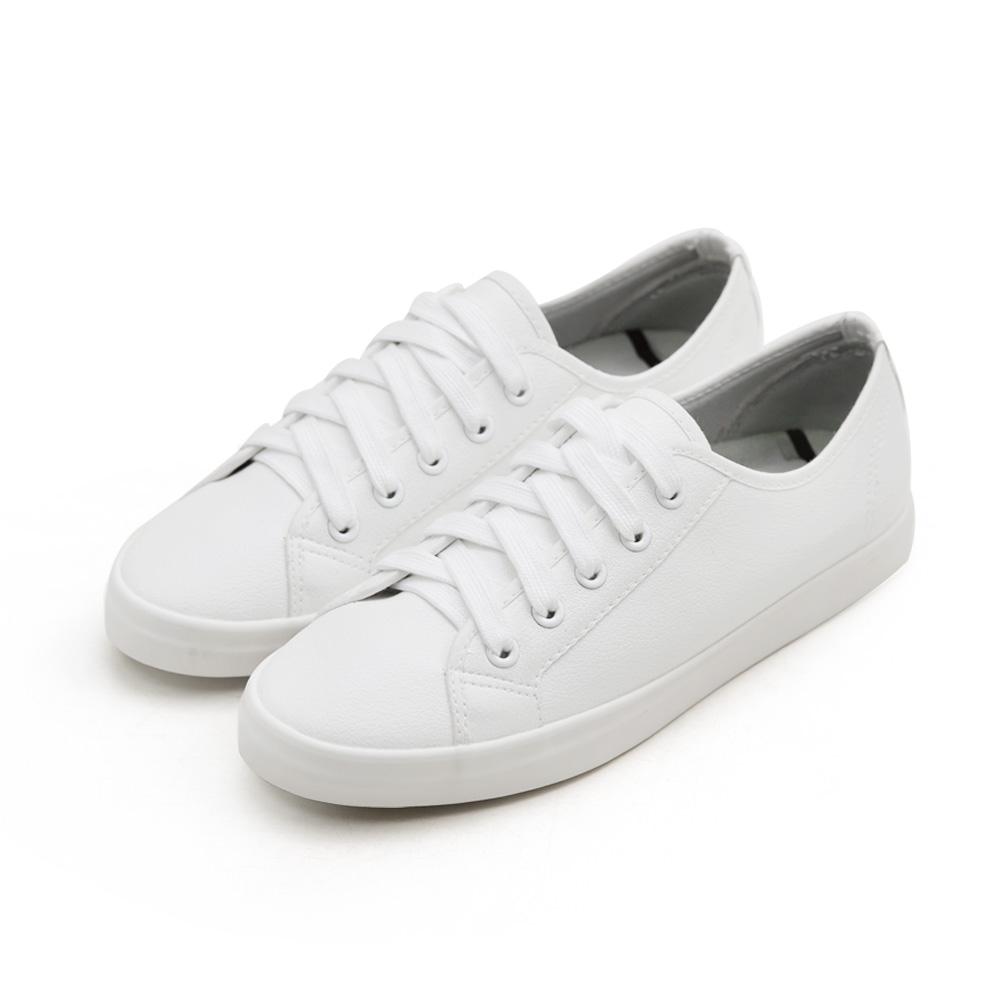 TU1166 超纖軟皮防潑水小白鞋