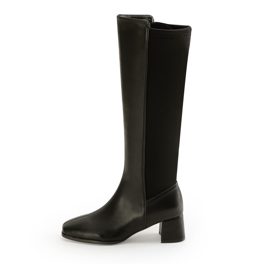 AK1221 彈性萊卡內絨毛拼接長靴(此款版型偏小, 建議選大一碼)