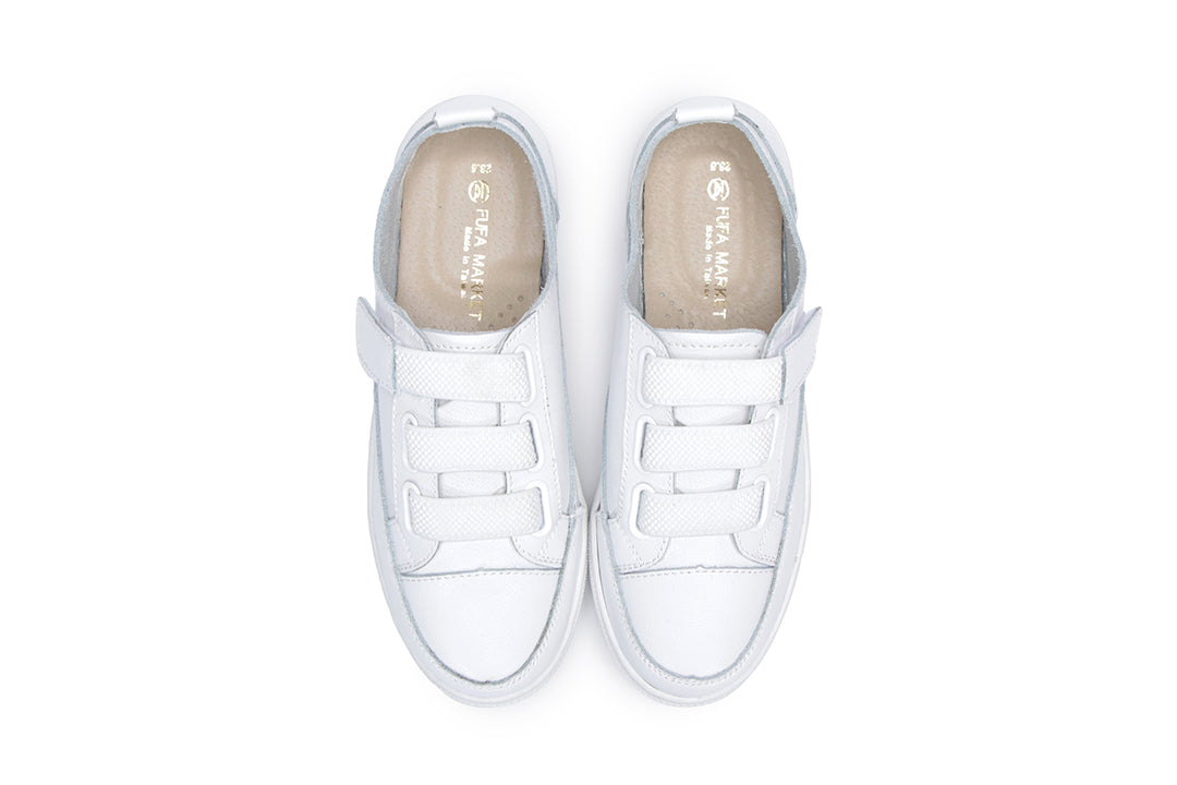 【斷碼特價】W2047 免綁彈力帶真皮休閒鞋(版型偏小需選大一碼).